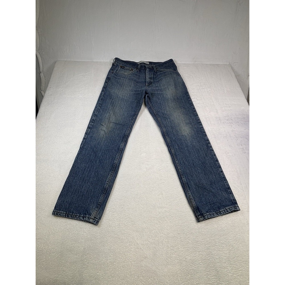 Lee Regular Fit Jeans Mens 32x30 Blue Denim Straight Leg Light Wash 2008940